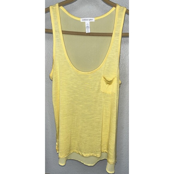 Ambiance Apparel Tunic Tank Top Women Sz Small Yellow - Picture 4 of 6